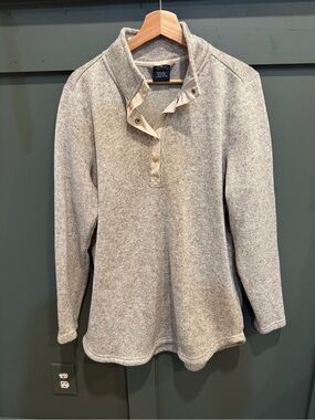 Charles River Apparel Light Heather Gray Snap-Placket Fleece Pullover